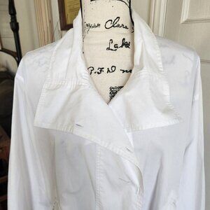 Alfani Crisp White Cotton Jacket 100% Cotton Sz L